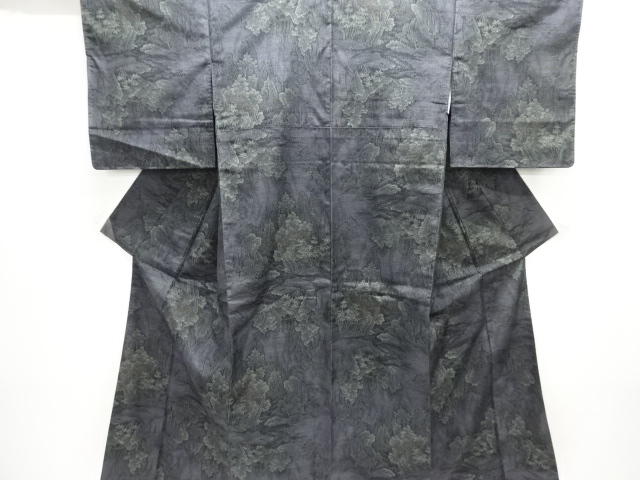 JAPANESE KIMONO / TSUMUGI / WOVEN HOUSE SCENERY & TREE